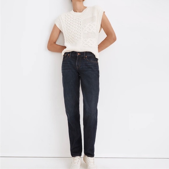 NWT MADEWELL The Low Rise Perfect Vintage Straight Jeans Dark Wash Size 24 - Picture 2 of 12